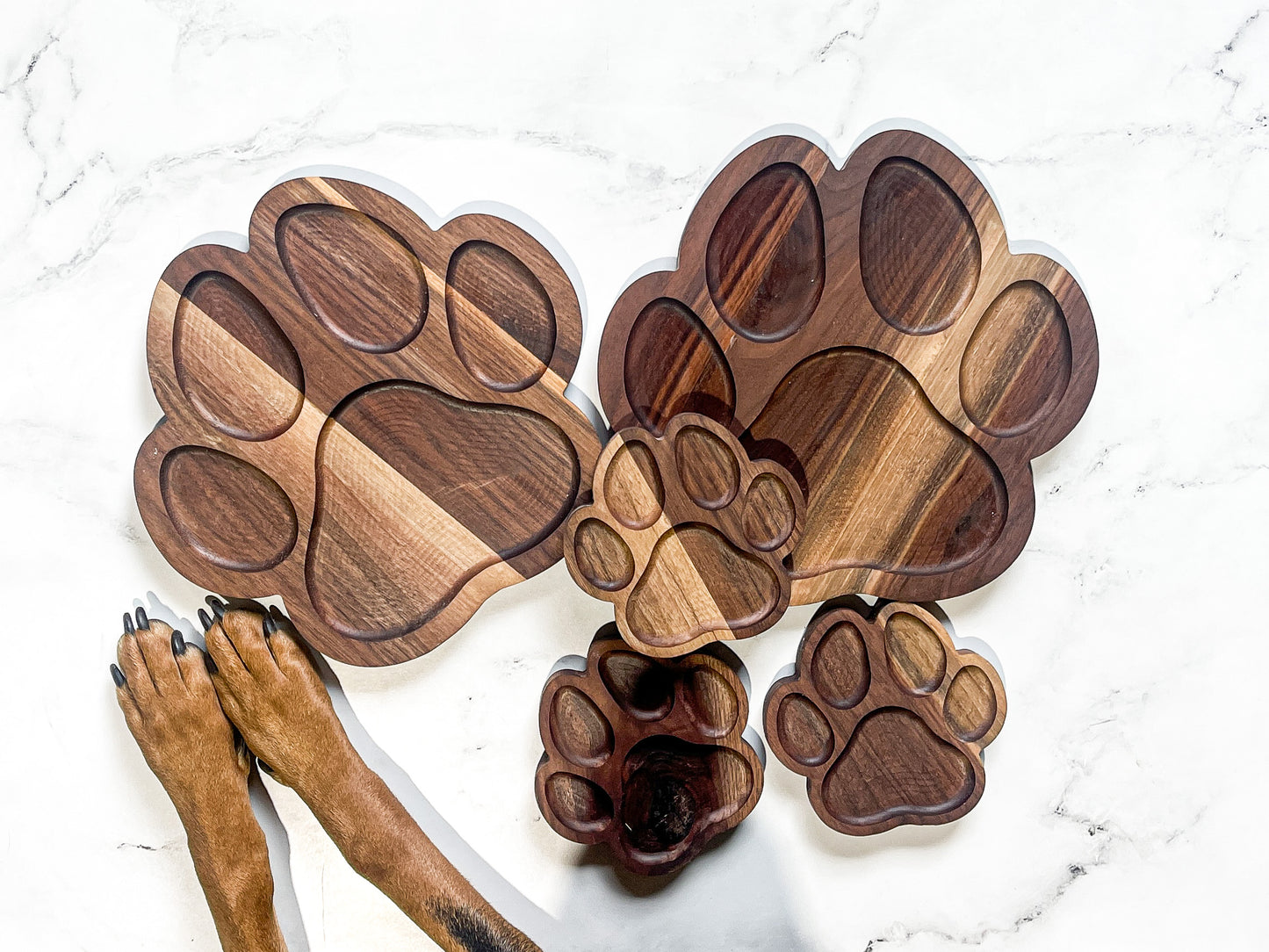 Paw Print Shaped Walnut Tray